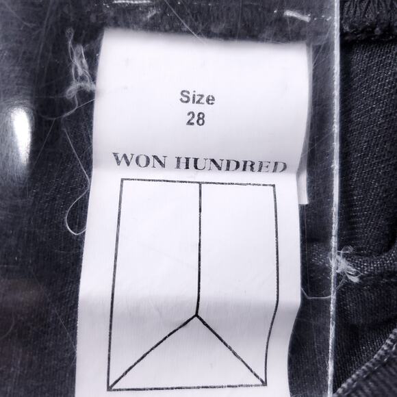 Won Hundred Lindy Jeans Women 28 Black Wrap Front Baggy Cropped Streetwear OOAK - Picture 13 of 13